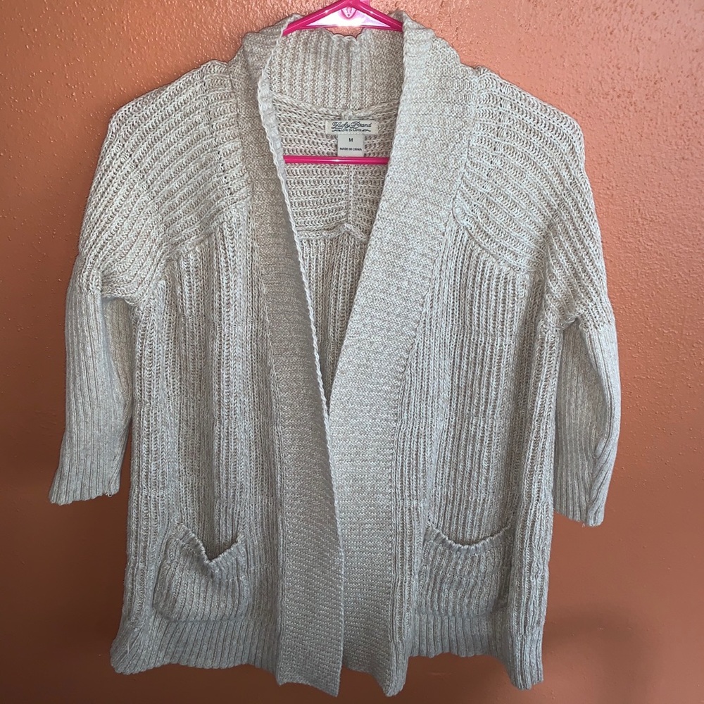 Cream/Tan Lucky Brand *Live in Love* Cardigan